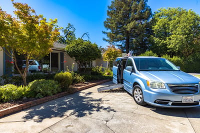 Accessible vehicle parked outside the facility