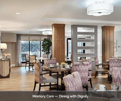 Dining room in the memory care area