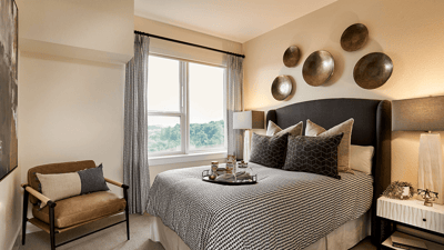 Well-furnished private resident room with natural light