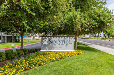 Entrance sign for Solstice Senior Living at Clovis