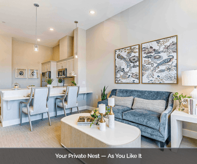 Bright living area with furnishings and decor