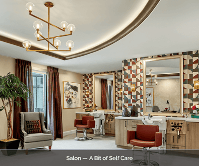 Interior view of a salon at the facility