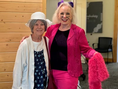 Residents enjoying a themed event in the common area