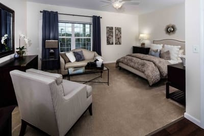 Cozy private room with modern decor and furnishings