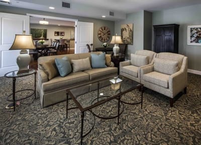 Cozy living area with comfortable seating and decor