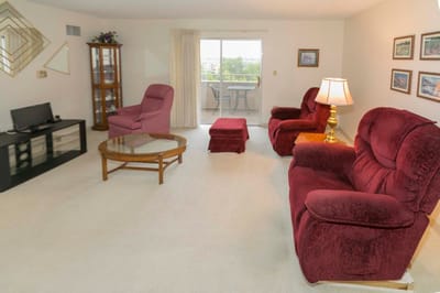 Bright interior lounge area with comfortable seating