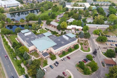 Aerial view of The Villas at Sunny Acres and surrounding areas