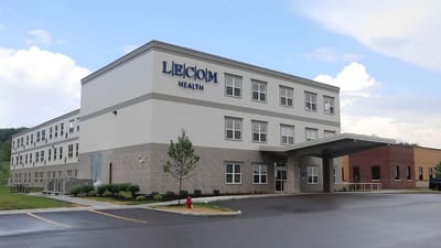 Exterior view of a senior care facility building