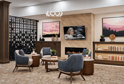 Cozy common area with seating and decor
