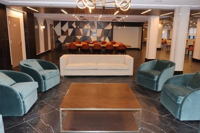 Interior view of a lounge area with seating