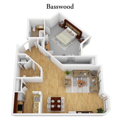 Architectural floor plan of a residential unit