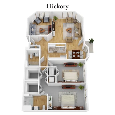 Architectural floor plan of Hickory model