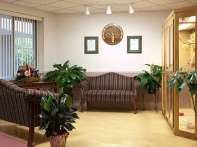 Interior common area with seating and plants