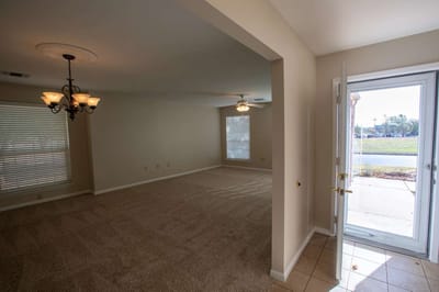 Spacious interior view of a senior living unit