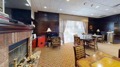 Cozy interior lounge area with seating and decor