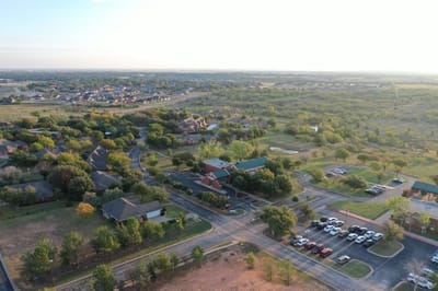 Aerial view of Mesa Springs Retirement Village and surroundings