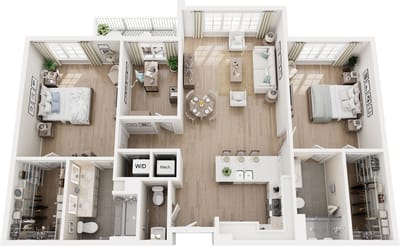 Floor plan of a spacious apartment layout