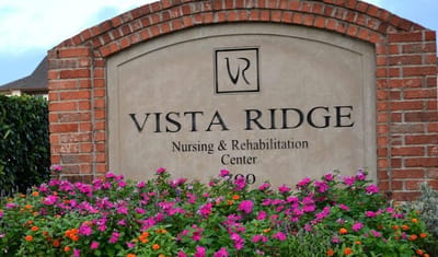 Exterior sign of Vista Ridge Nursing and Rehabilitation Center