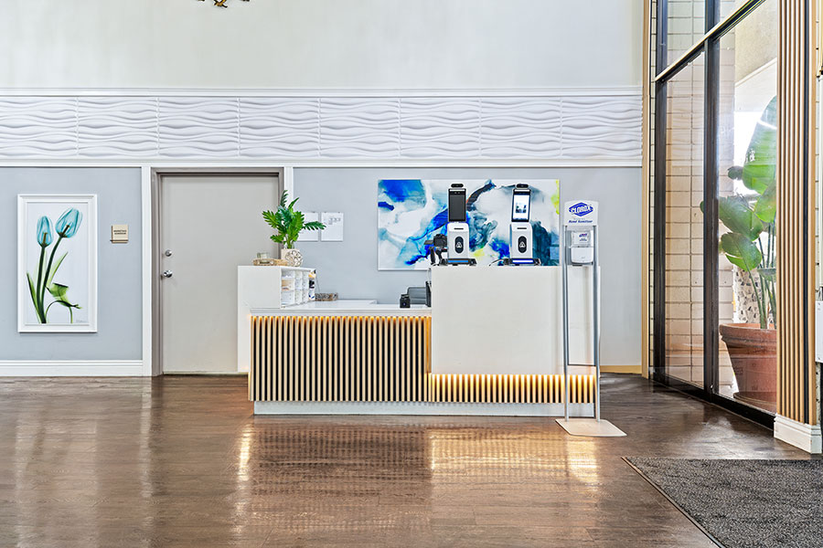 Interior view of the facility's reception area