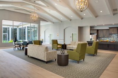 Bright common area with comfortable seating