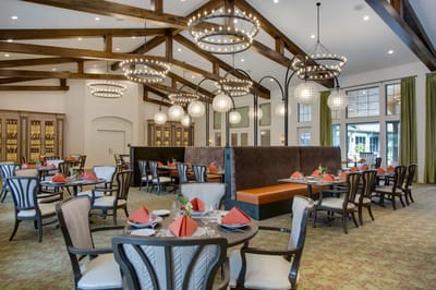 Elegant dining room with well-set tables