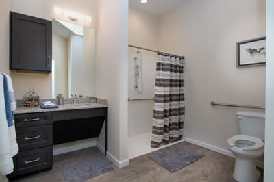 Clean bathroom with modern fixtures