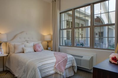 Cozy resident room with natural light coming in