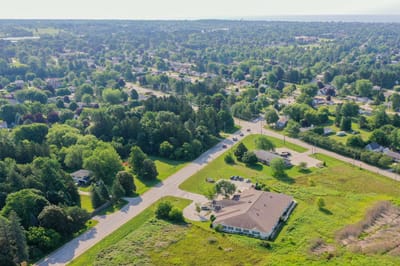 Aerial view of Meadow View Assisted Living and surrounding area