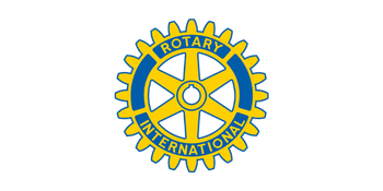 Rotary International logo on a colorful background
