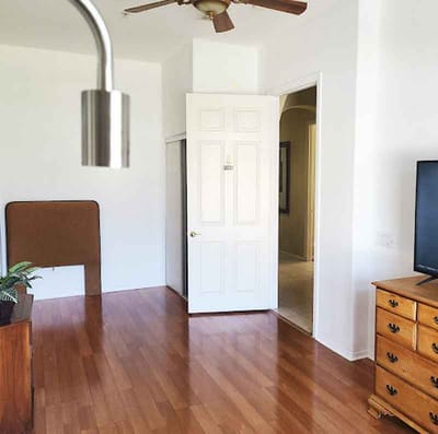 Bright interior view of a resident room