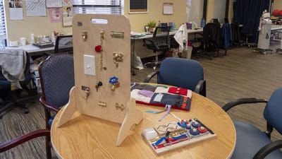 Sensory activity board in a common area