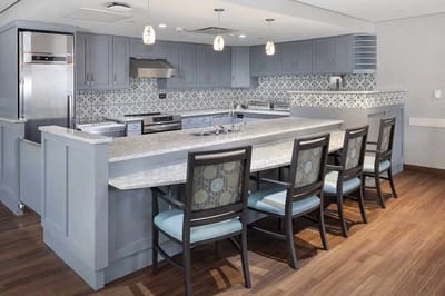 Modern kitchen with bar seating