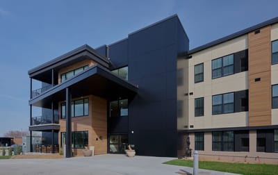Modern assisted living facility exterior