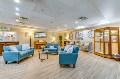 Common area with seating and decor