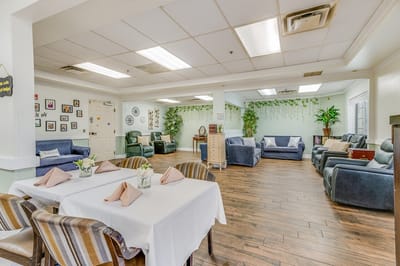Common area with seating and decor