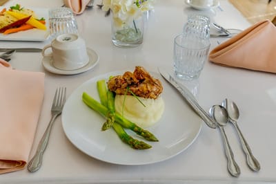 Gourmet meal served in a dining area