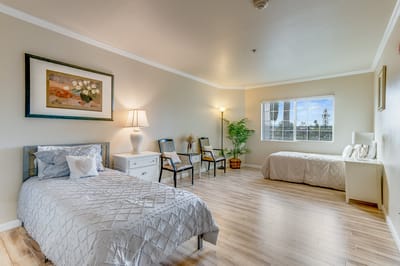 Well-furnished interior room with natural light