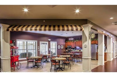 Interior dining room area with tables and seating