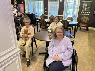 Residents enjoying a social gathering in common area