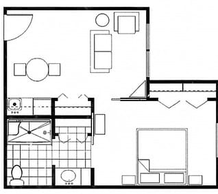 Architectural floor plan layout of a unit