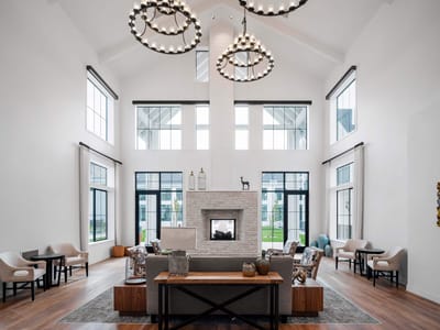 Bright and spacious lobby area with modern decor