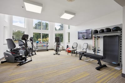 Well-equipped fitness area with exercise machines