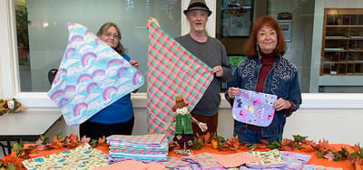 Residents engaging in an arts and crafts activity.
