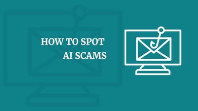 Graphic about AI scams and security.