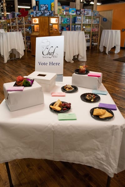 Food display at a community event