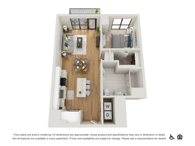 Architectural floor plan of a resident unit