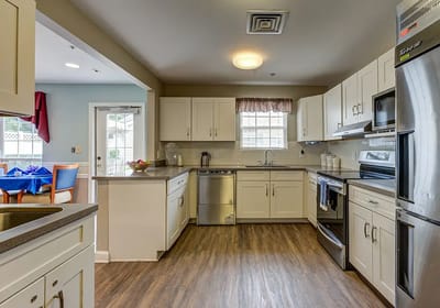 Bright and inviting kitchen area with modern appliances