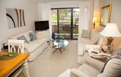 Cozy common area with seating and natural light