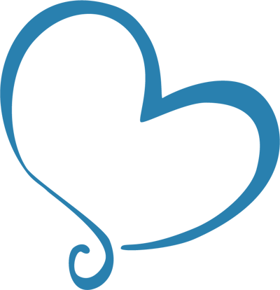 Curvy blue heart graphic