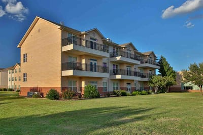 Exterior view of a senior living building